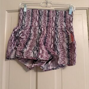 FP Movement by Free People Snake Print Athletic Shorts - Pink and Black